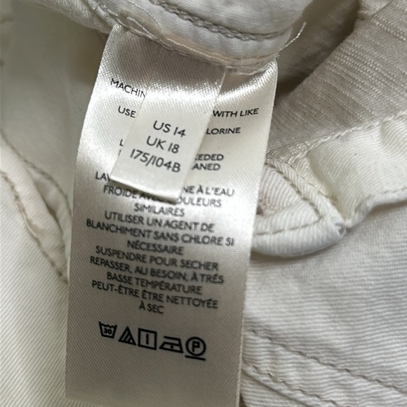 By Anthropology RYanne white utility jumpsuit wide leg large/14 button pockets - Picture 11 of 15